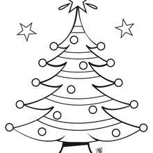 Decorated Christmas tree to colour in - Coloring page - HOLIDAY coloring pages - CHRISTMAS coloring pages - CHRISTMAS TREE coloring pages - CHRISTMAS TREE ORNAMENTS coloring page