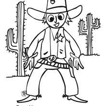 Cowboy duel coloring page
