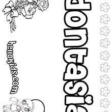 Dontasia - Coloring page - NAME coloring pages - GIRLS NAME coloring pages - D names for GIRLS free coloring sheets