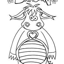 Dragon coloring page - Coloring page - FANTASY coloring pages - DRAGON coloring pages - FUNNY DRAGON coloring pages