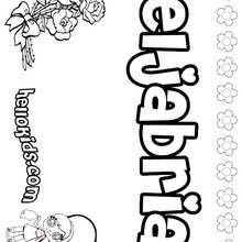 Eljabria - Coloring page - NAME coloring pages - GIRLS NAME coloring pages - E names for girls coloring book