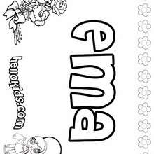 Ema - Coloring page - NAME coloring pages - GIRLS NAME coloring pages - E names for girls coloring book