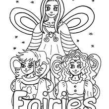 Fairies coloring page - Coloring page - FANTASY coloring pages - FAIRY coloring pages - FAIRIES coloring pages