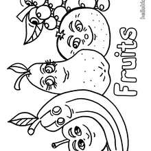 Fruit coloring page - Coloring page - NATURE coloring pages - FRUIT coloring pages - FRUITS coloring pages