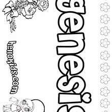 Genesis - Coloring page - NAME coloring pages - GIRLS NAME coloring pages - G names for GIRLS online coloring books
