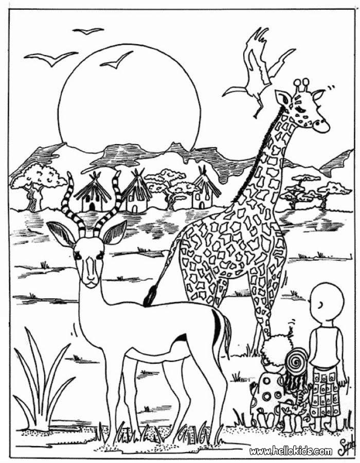 Free Wild Animal Coloring Pages Giraffe 5