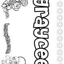 Graycee - Coloring page - NAME coloring pages - GIRLS NAME coloring pages - G names for GIRLS online coloring books