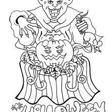 Devil monster coloring page - Coloring page - HOLIDAY coloring pages - HALLOWEEN coloring pages - HALLOWEEN MONSTER coloring pages