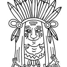 Indian coloring page - Coloring page - HOLIDAY coloring pages - THANKSGIVING coloring pages - INDIAN coloring pages