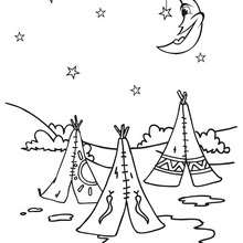 Indian village coloring page - Coloring page - HOLIDAY coloring pages - THANKSGIVING coloring pages - INDIAN coloring pages
