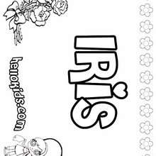Iris - Coloring page - NAME coloring pages - GIRLS NAME coloring pages - I GIRLS names coloring book for free