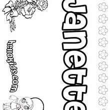 Janette - Coloring page - NAME coloring pages - GIRLS NAME coloring pages - J names for girls coloring pages