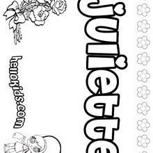 Juliette - Coloring page - NAME coloring pages - GIRLS NAME coloring pages - J names for girls coloring pages