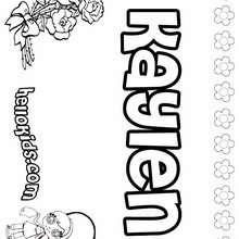 Kaylen - Coloring page - NAME coloring pages - GIRLS NAME coloring pages - K names for girls coloring posters