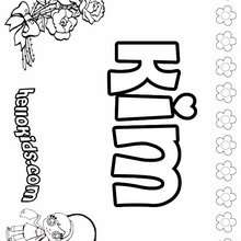Kim - Coloring page - NAME coloring pages - GIRLS NAME coloring pages - K names for girls coloring posters