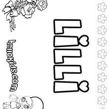 Lilli - Coloring page - NAME coloring pages - GIRLS NAME coloring pages - L girl names coloring posters