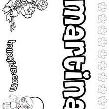 Martina - Coloring page - NAME coloring pages - GIRLS NAME coloring pages - M names for girls coloring posters