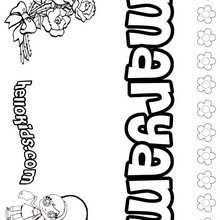 Maryam - Coloring page - NAME coloring pages - GIRLS NAME coloring pages - M names for girls coloring posters