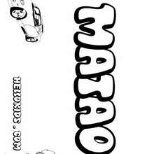 Matao - Coloring page - NAME coloring pages - BOYS NAME coloring pages - M+N boys names coloring posters