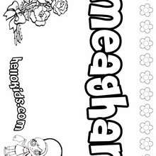 Meaghan - Coloring page - NAME coloring pages - GIRLS NAME coloring pages - M names for girls coloring posters