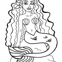 Mermaid coloring page - Coloring page - FANTASY coloring pages - MERMAID coloring pages - Beautiful mermaid coloring pages
