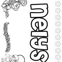 Nelys - Coloring page - NAME coloring pages - GIRLS NAME coloring pages - N names for girls coloring posters