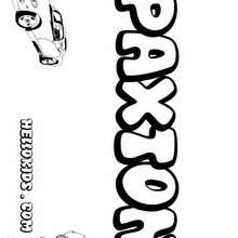 Paxton - Coloring page - NAME coloring pages - BOYS NAME coloring pages - O, P, Q names for BOYS posters to color in
