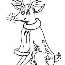Legendary red-nosed reindeer coloring page