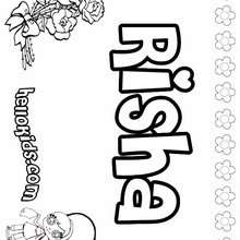 Risha - Coloring page - NAME coloring pages - GIRLS NAME coloring pages - R names for girls coloring posters