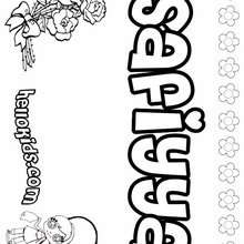 Safiyya - Coloring page - NAME coloring pages - GIRLS NAME coloring pages - S girls names coloring posters
