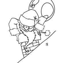 Santa on the chimney coloring page - Coloring page - HOLIDAY coloring pages - CHRISTMAS coloring pages - SANTA coloring pages
