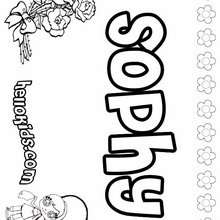 Sophy - Coloring page - NAME coloring pages - GIRLS NAME coloring pages - S girls names coloring posters