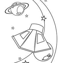 Space and planets coloring page