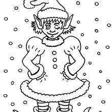 Spirit with Christmas costume coloring page - Coloring page - HOLIDAY coloring pages - CHRISTMAS coloring pages - CHRISTMAS SPRITE coloring pages 