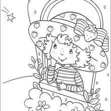 Strawberry Shortcake looking through the window coloring page