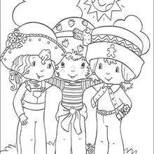 Strawberry Shortcake, Angel Cake and Ginger Snap coloring page