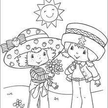 Strawberry Shortcake and Ginger Snap coloring page - Coloring page - GIRL coloring pages - STRAWBERRY SHORTCAKE coloring pages