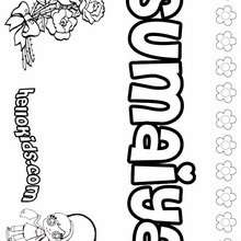 Sumaiya - Coloring page - NAME coloring pages - GIRLS NAME coloring pages - S girls names coloring posters