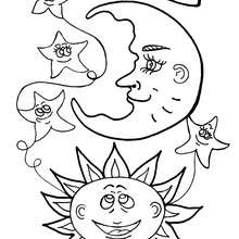 Sun and Moon coloring page - Coloring page - FANTASY coloring pages - FANTASY to color in