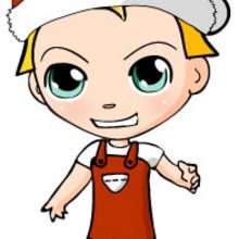Teo wearing Santa Claus' costume - Drawing for kids - HOLIDAY illustrations - CHRISTMAS illustrations