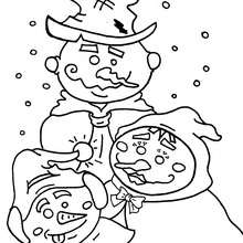 Snowmen coloring page - Coloring page - HOLIDAY coloring pages - CHRISTMAS coloring pages - SNOWMAN coloring pages