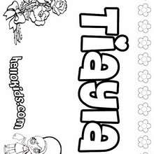 Tiayla - Coloring page - NAME coloring pages - GIRLS NAME coloring pages - T names for girls coloring and printing posters