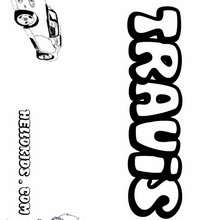Travis - Coloring page - NAME coloring pages - BOYS NAME coloring pages - T to Z boys names coloring posters