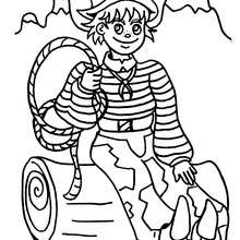 Sitting shepherd coloring page - Coloring page - FANTASY coloring pages - SHEPHERD coloring pages