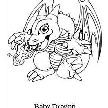 Baby dragon Fantasy coloring page