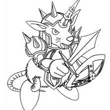 Beaver Warrior coloring page - Coloring page - MANGA coloring pages - YU-GI-OH coloring pages