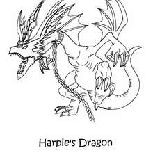 Harpie's Dragon coloring page - Coloring page - MANGA coloring pages - YU-GI-OH coloring pages