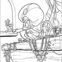 Abu with the treasure coloring page - Coloring page - DISNEY coloring pages - Aladdin coloring pages