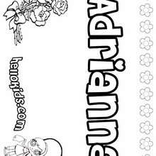 Adrianna - Coloring page - NAME coloring pages - GIRLS NAME coloring pages - A names for girls coloring sheets
