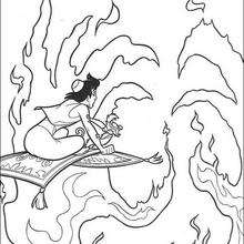 Aladdin and the fire coloring page - Coloring page - DISNEY coloring pages - Aladdin coloring pages